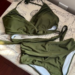 SHEIN olive green bikini